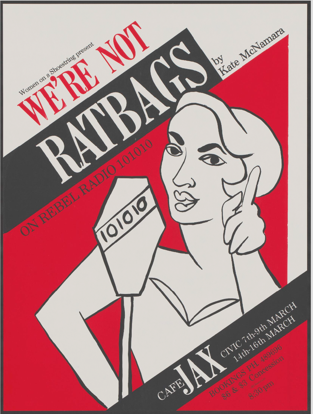 Poster for 'We're Not Ratbags', Childers St Theatre.