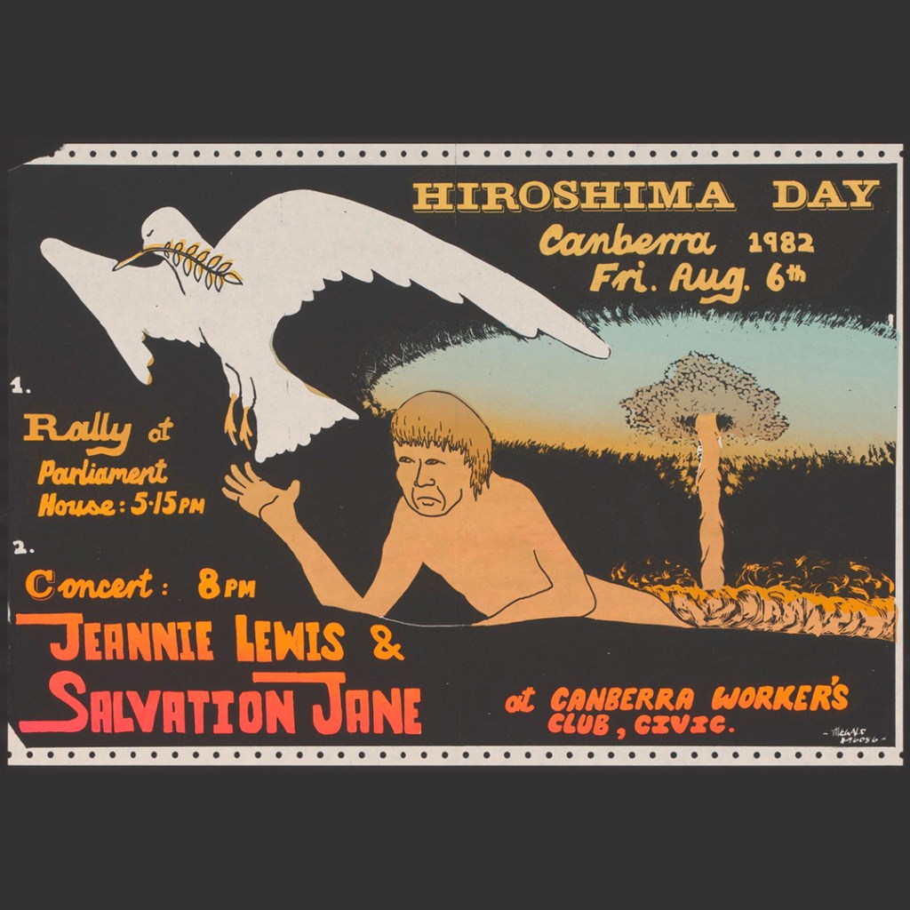 Poster for Canberra's Hiroshima Memorial Day Concert for Peace in 1982